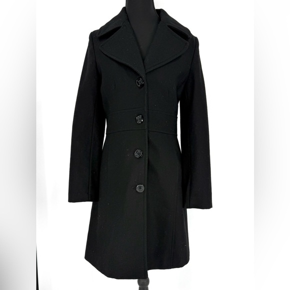 Beau Monde Women’s Single-Breasted Wool Blend Jacket Coat Classic Black, Size S - Picture 8 of 10